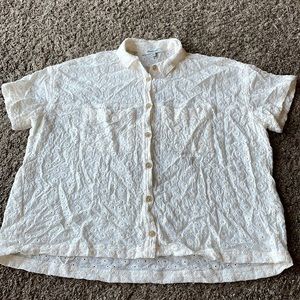 Madewell button down Daisy Embroidered Top